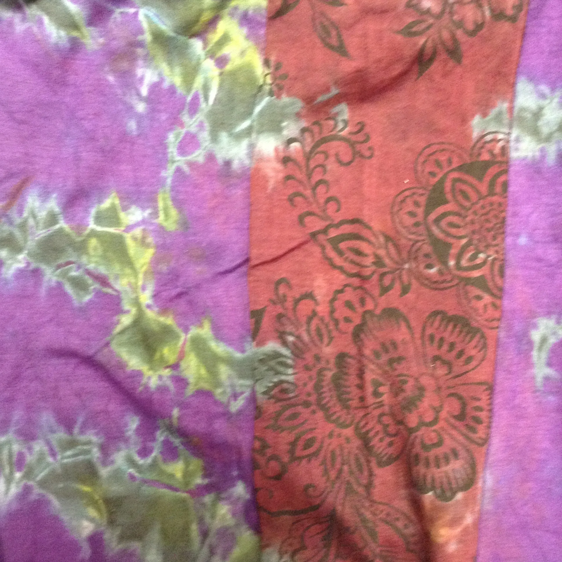 Flower Side Panel Tie Dye Viscose Leggings