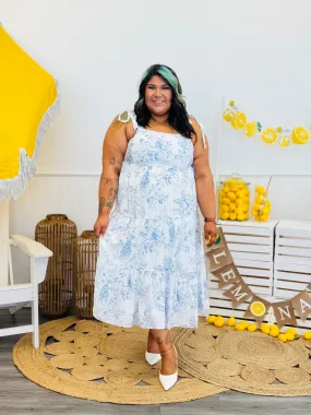 Fruit Blossom Print Midi Dress (Reg & Plus)