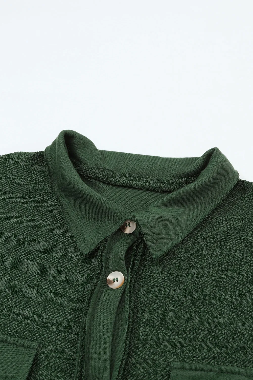 Grey Contrast Flap Pockets Relaxed Shacket