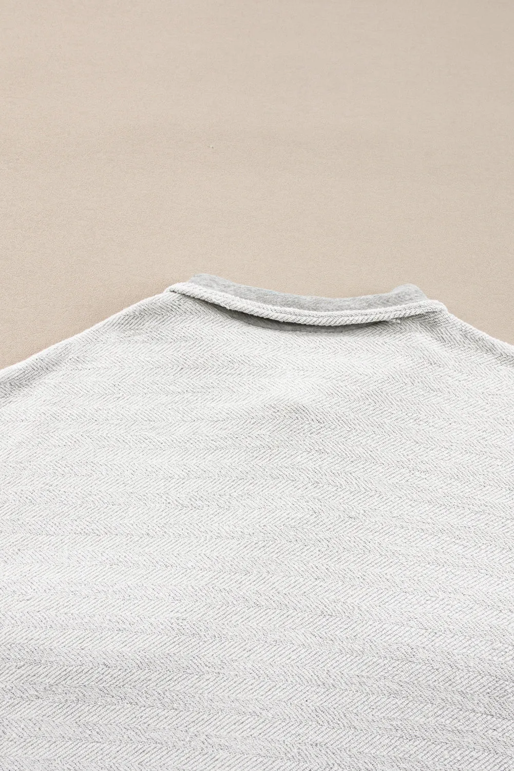Grey Contrast Flap Pockets Relaxed Shacket
