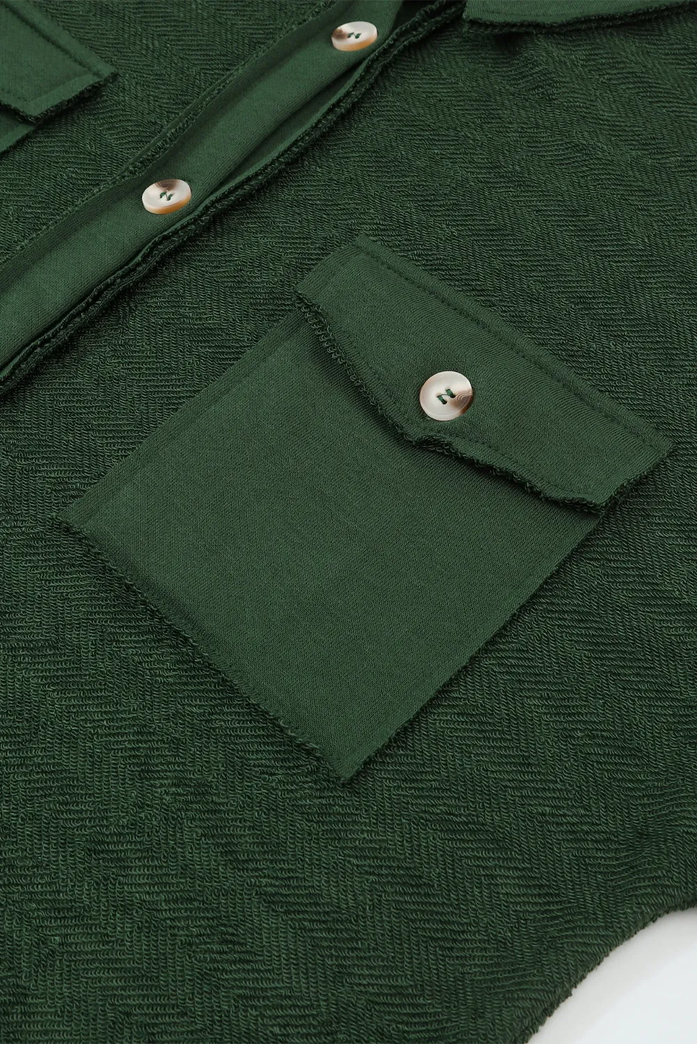 Grey Contrast Flap Pockets Relaxed Shacket