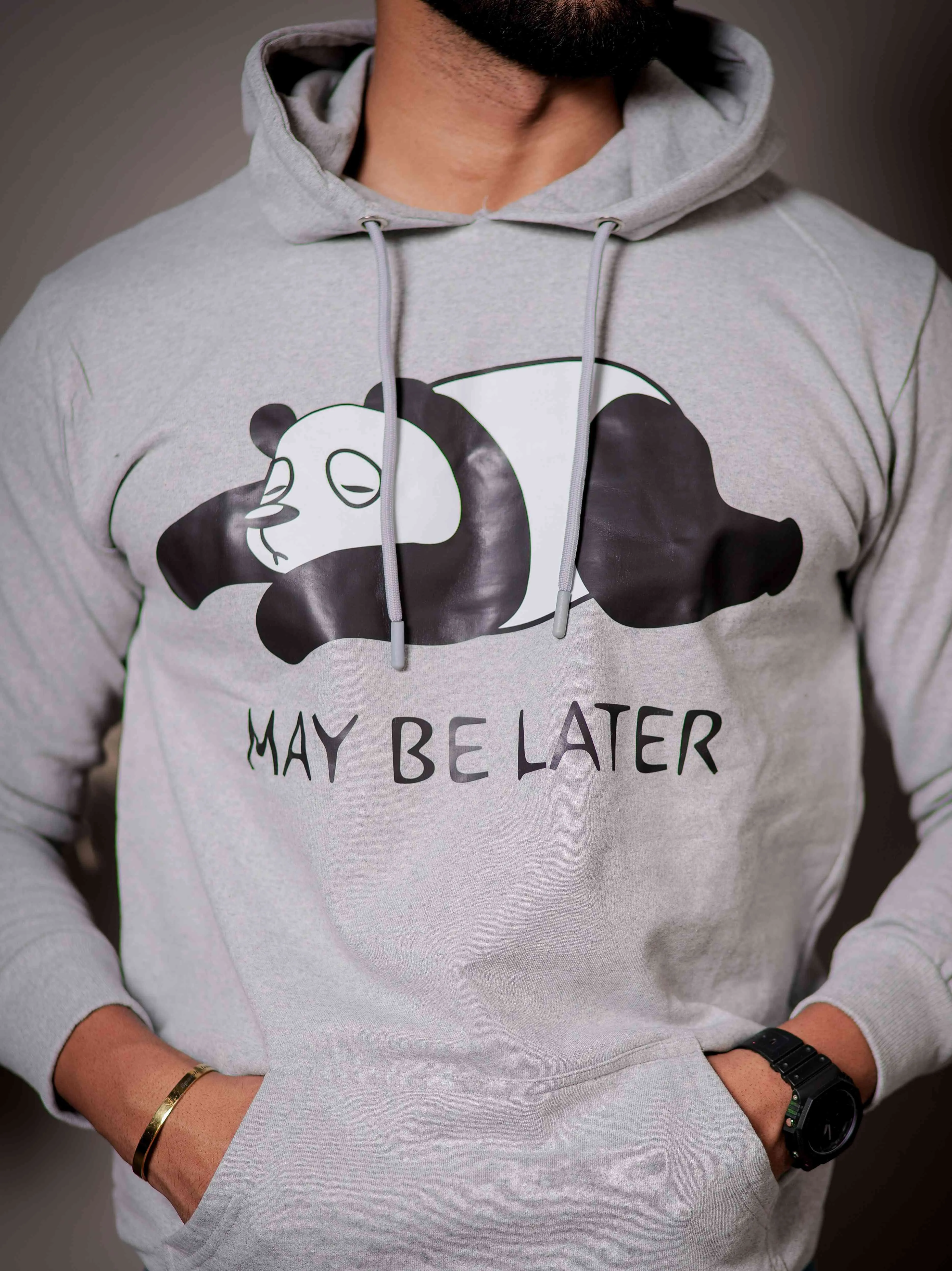 Grey Cotton Full Sleeve Hoodie