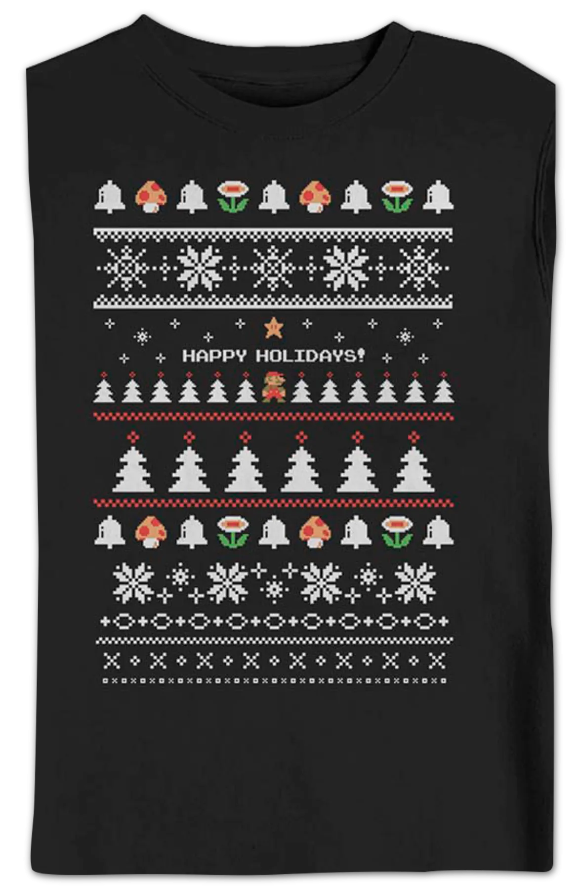 Happy Holidays Faux Ugly Xmas Sweater Super Mario Bros. Sweatshirt