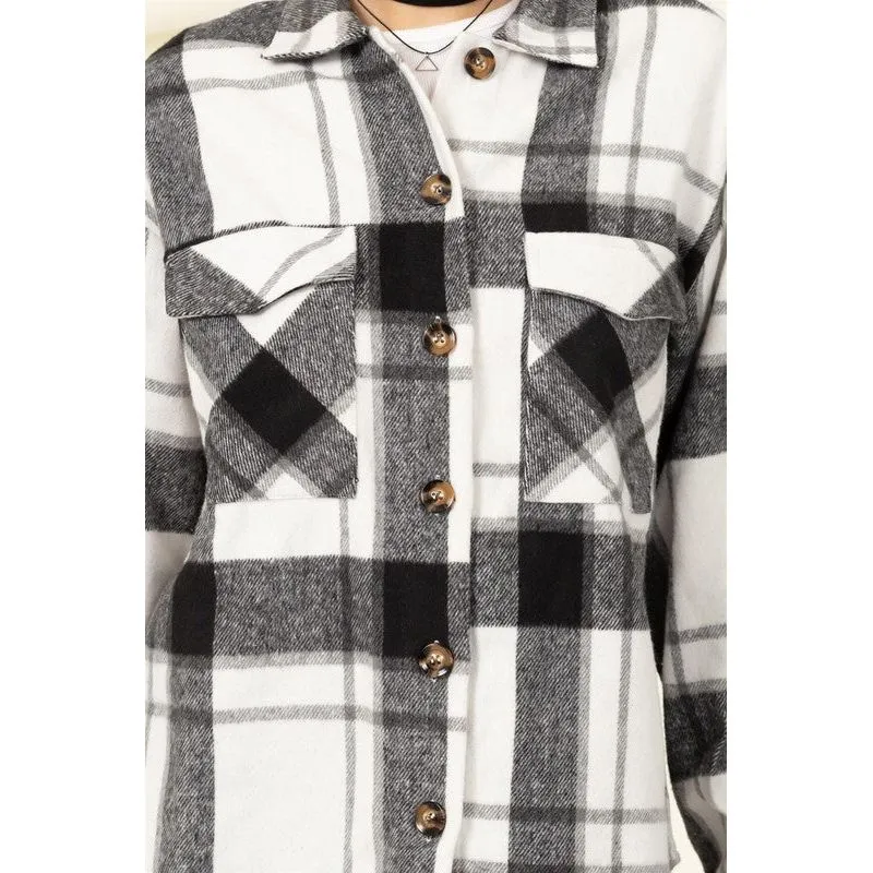 HYFVE Effortless Ease Plaid Print Shacket