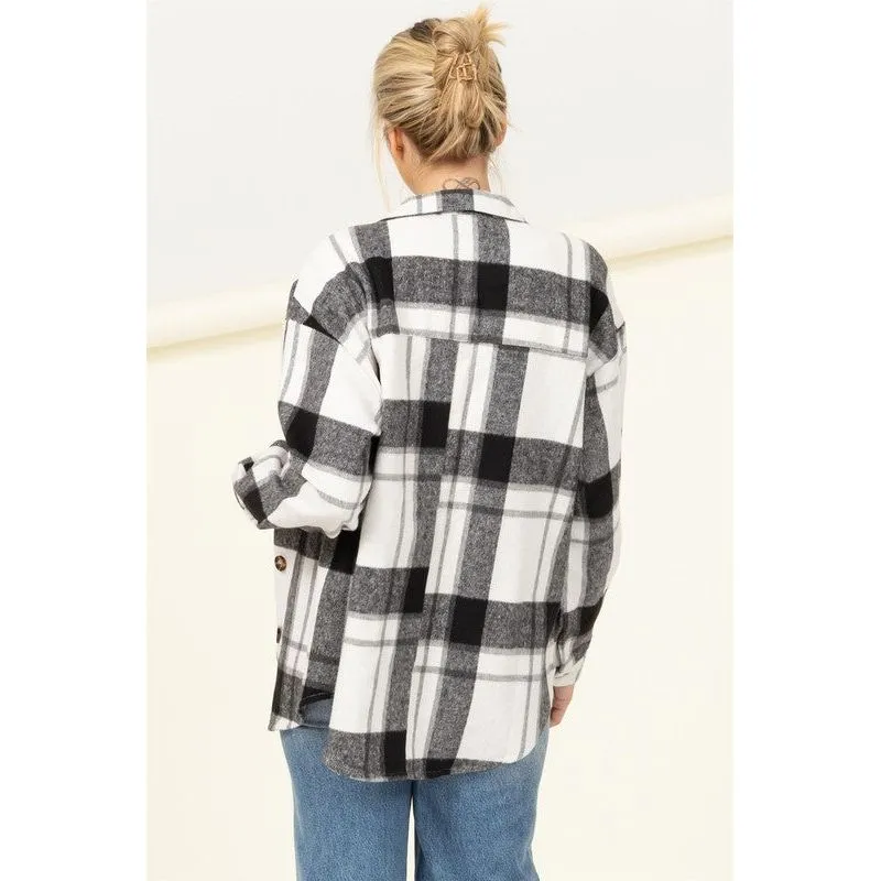 HYFVE Effortless Ease Plaid Print Shacket