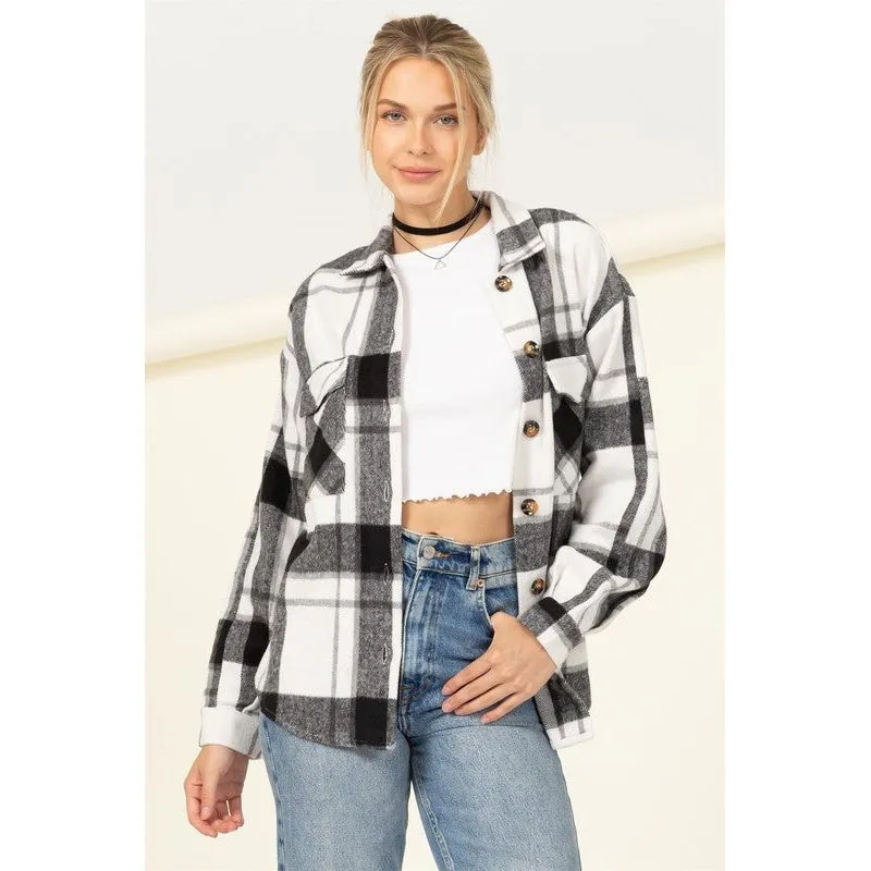 HYFVE Effortless Ease Plaid Print Shacket