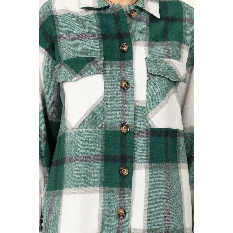 HYFVE Effortless Ease Plaid Print Shacket