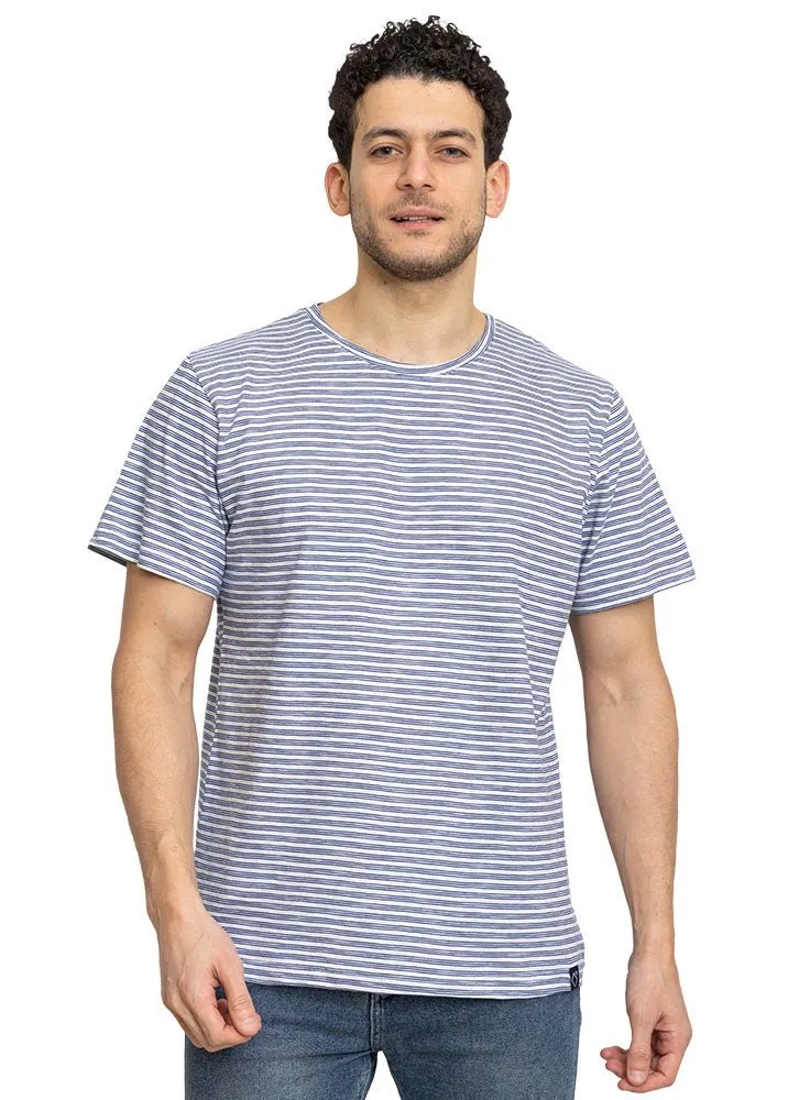 Indigo Striped Round T-shirt