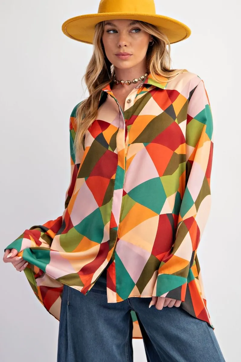 Kae Abstract Button Down