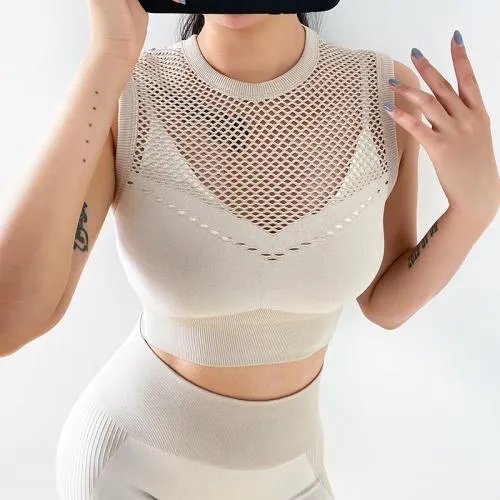 Knitted Seamless Yoga Hollow Vest