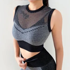 Knitted Seamless Yoga Hollow Vest