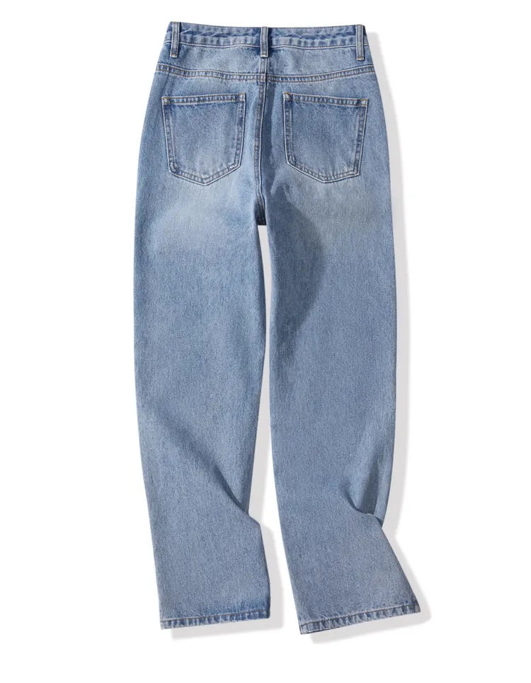 LEDDIN DESIGN STRAIGHT LEG JEANS WITH SIDE SPLIT DETAIL
