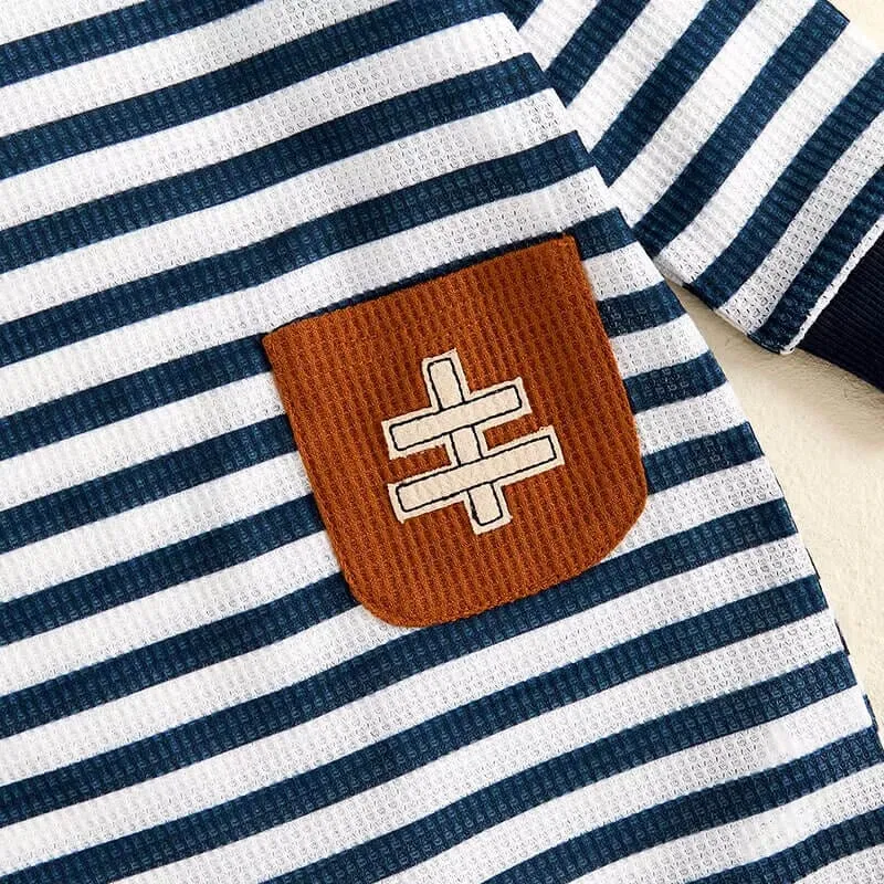 Long Sleeve Striped Baby Jumpsuit