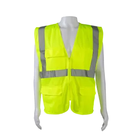 LVM24 LIME MESH 4-Pocket ANSI CLASS II Safety Vest