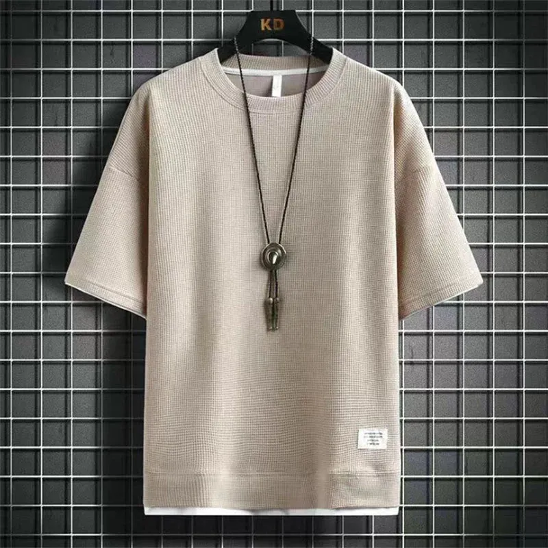 Men's Summer Solid T-Shirt - Casual O-Neck Short Sleeve Top