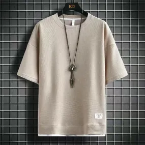 Men's Summer Solid T-Shirt - Casual O-Neck Short Sleeve Top