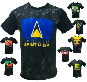 Men’s T Shirt National Flag Print Shirt Cotton Summer Men Time Is Money Tee Tops