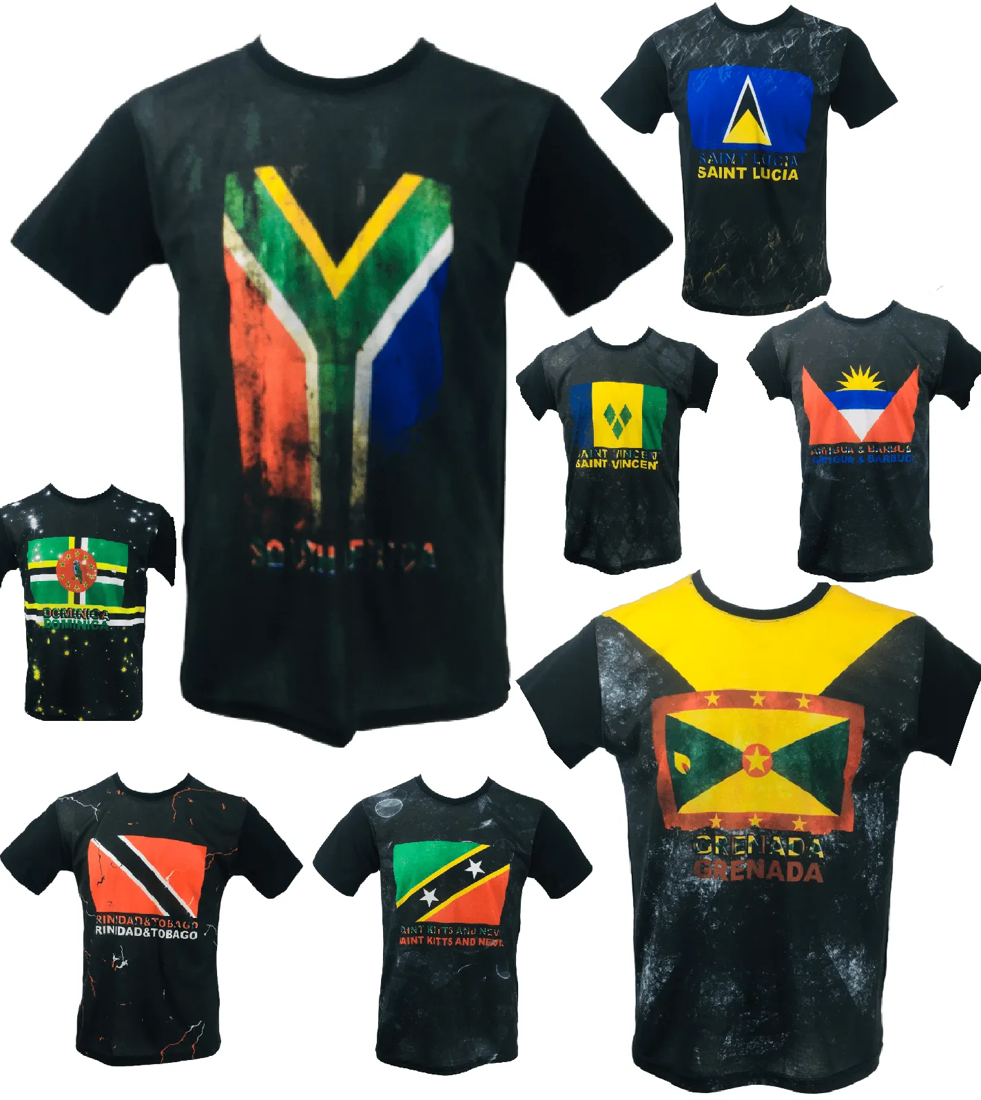 Men’s T Shirt National Flag Print Shirt Cotton Summer Men Time Is Money Tee Tops