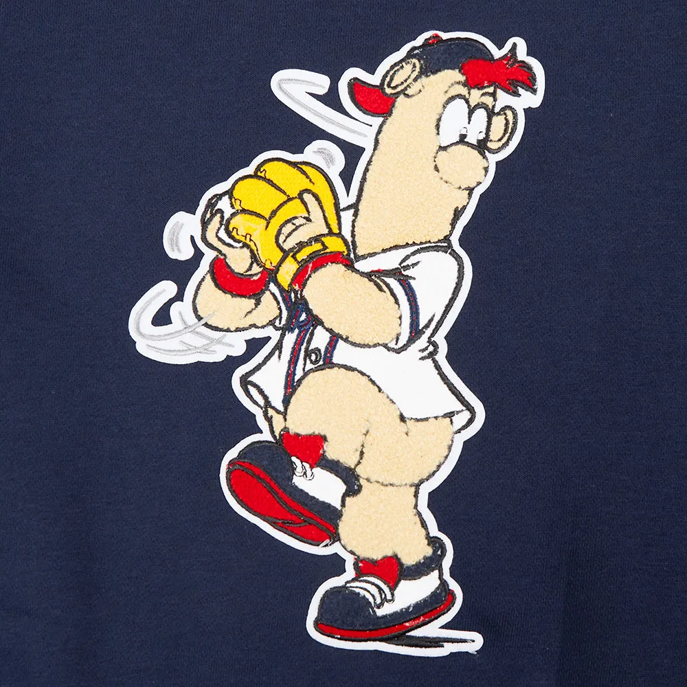 MLB ATLANTA BRAVES MASCOT WOMEN'S FLC CREWNECK (MIDNIGHT NAVY)