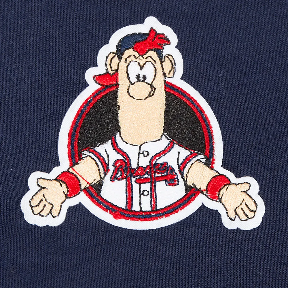 MLB ATLANTA BRAVES MASCOT WOMEN'S FLC CREWNECK (MIDNIGHT NAVY)