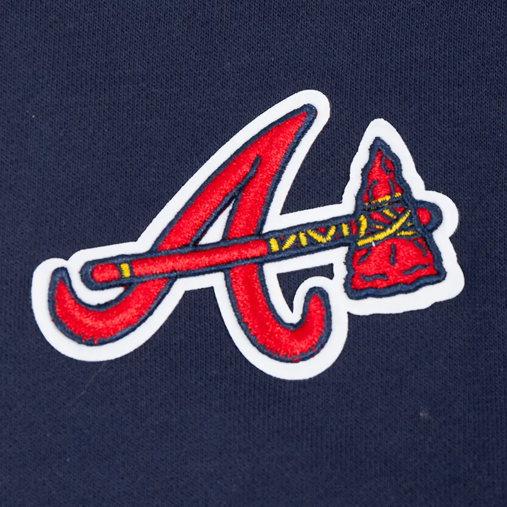 MLB ATLANTA BRAVES MASCOT WOMEN'S FLC CREWNECK (MIDNIGHT NAVY)