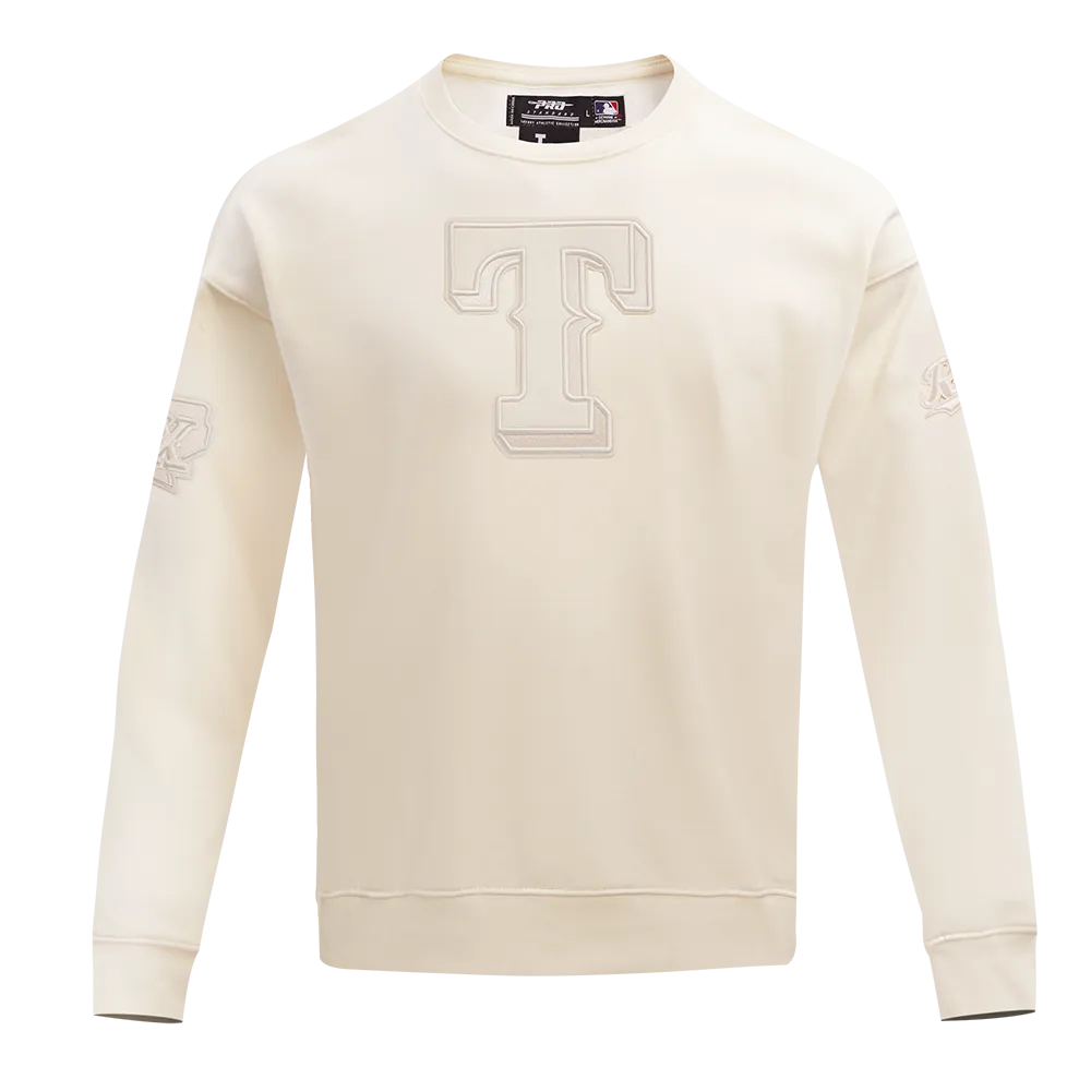 MLB TEXAS RANGERS NEUTRAL MEN'S DROP SHOULDER FLC CREWNECK (EGGSHELL)