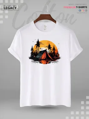 Mountain Campfire Camping Print High Quality Men's T-Shirt In Lowest Price