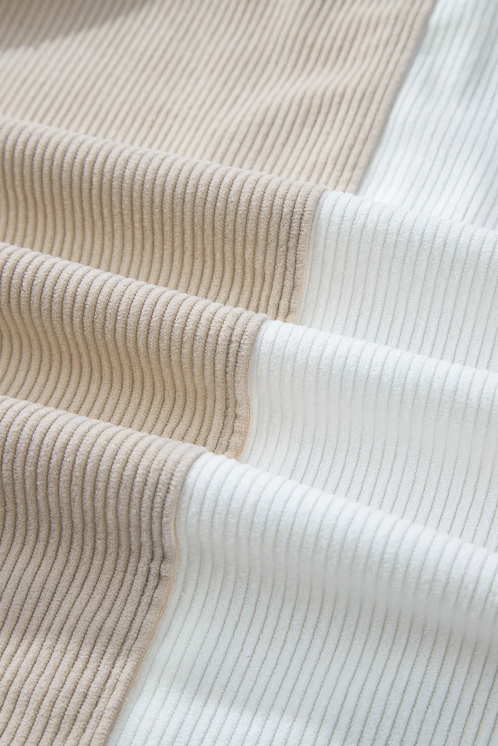 Multicolour Corduroy Colourblock Loose Shacket