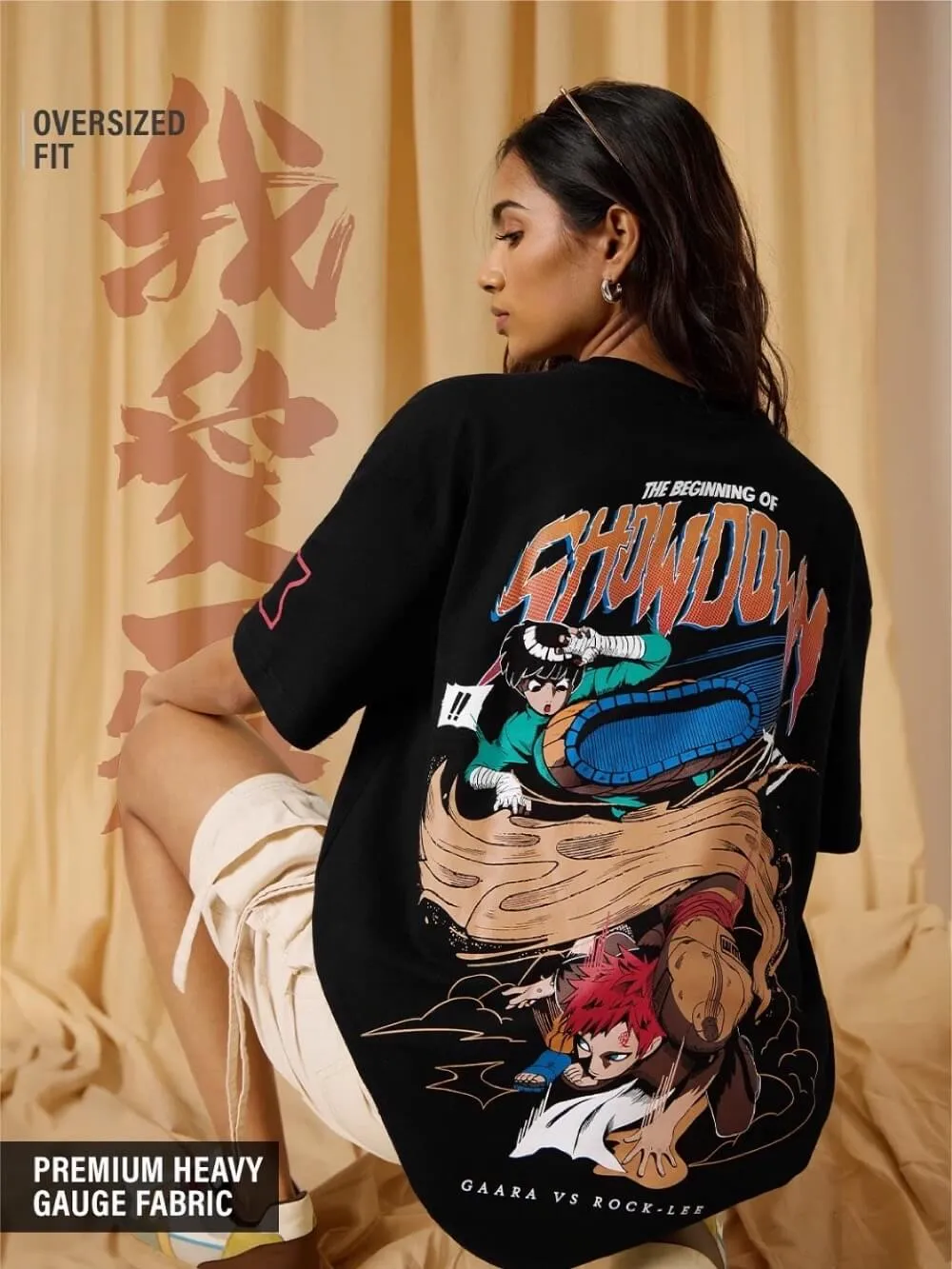 Naruto Gaara Vs Lee Men Printed Low Price High Quality Womens Drop Shoulder Tee Legacy Boutiques Bangladesh