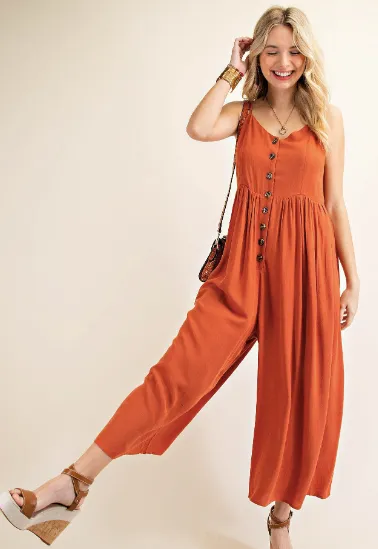 Nattie Cropped Jumpsuit in Curvy