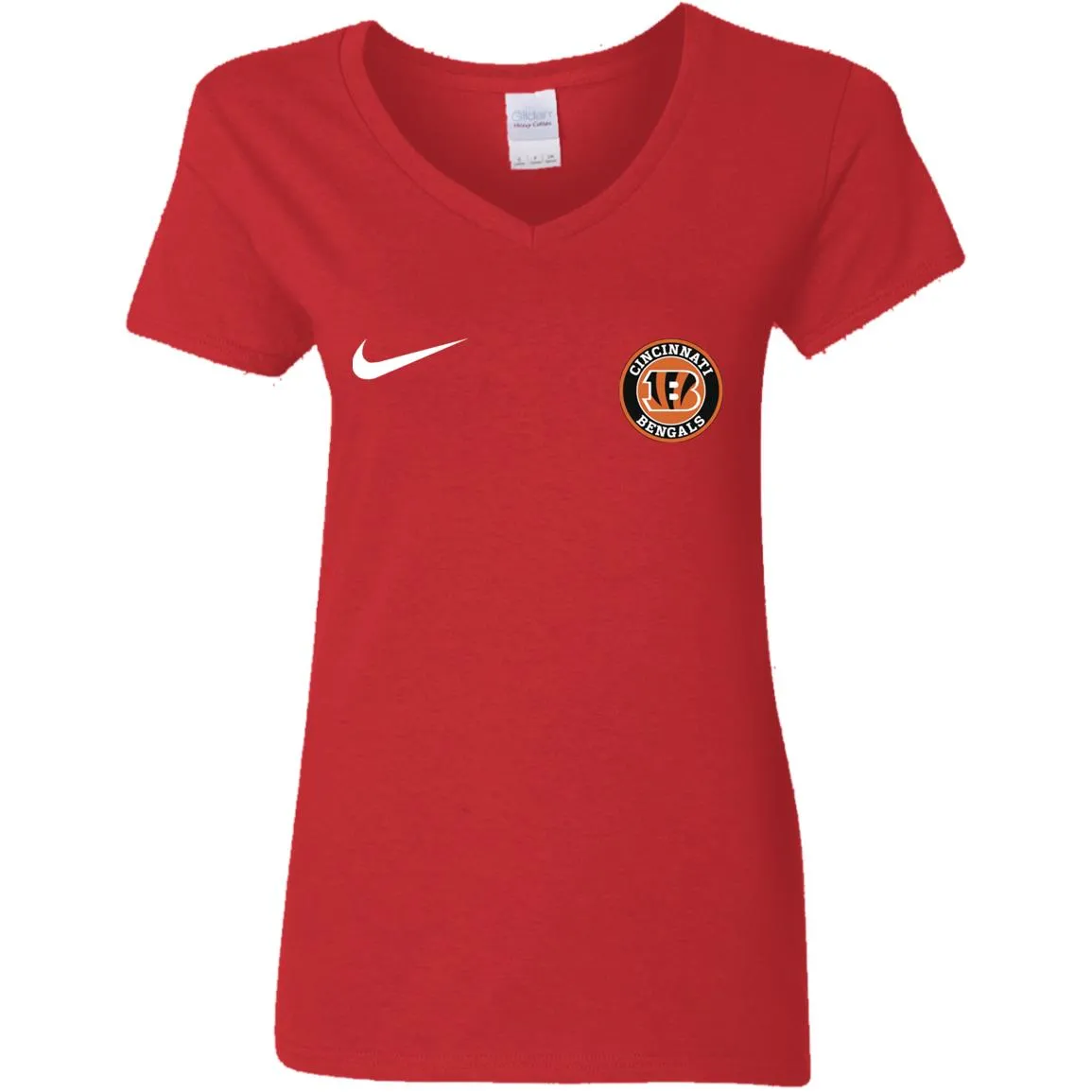 Nike Cincinnati Bengal Nfl Football Women V-Neck T-Shirt