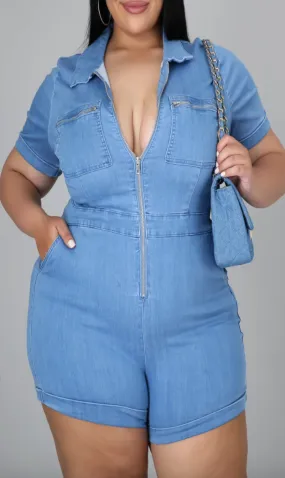 Nova Curvy Denim Romper