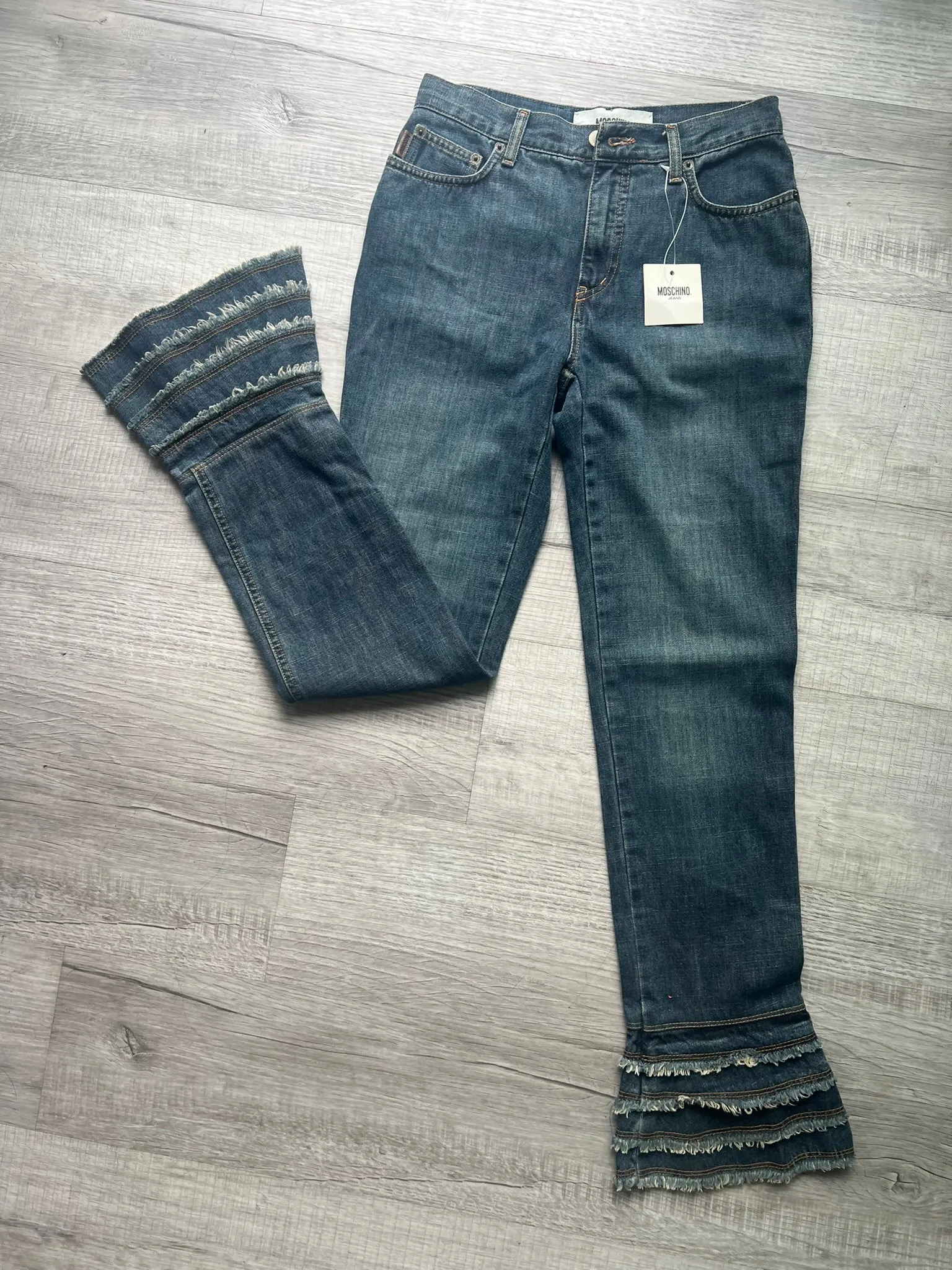 NWT Moschino Jeans Denim Flared Bottoms