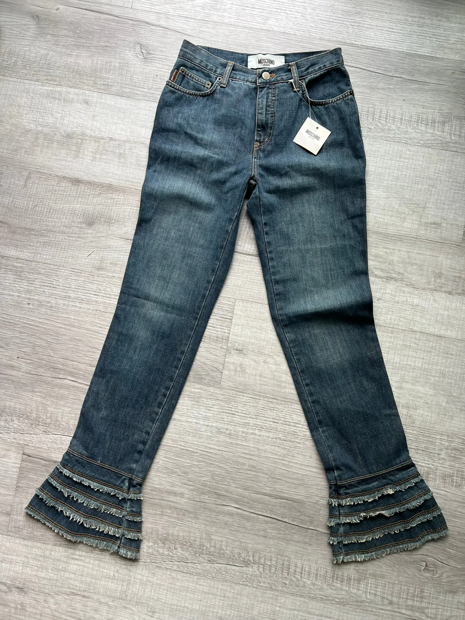 NWT Moschino Jeans Denim Flared Bottoms