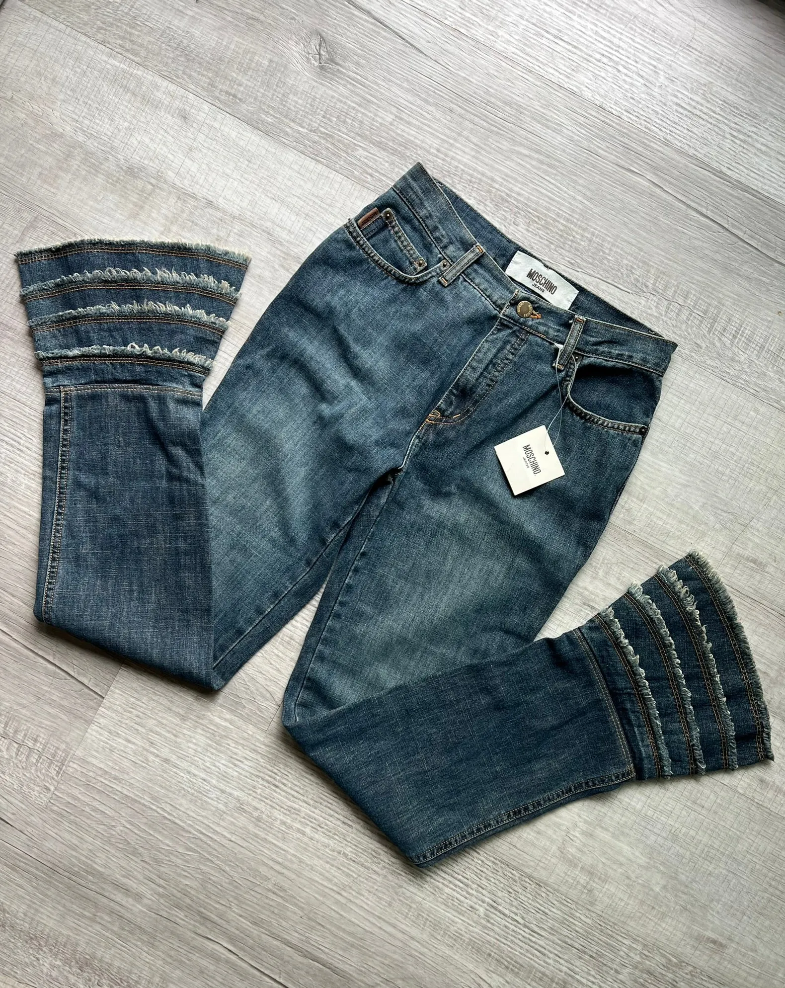 NWT Moschino Jeans Denim Flared Bottoms