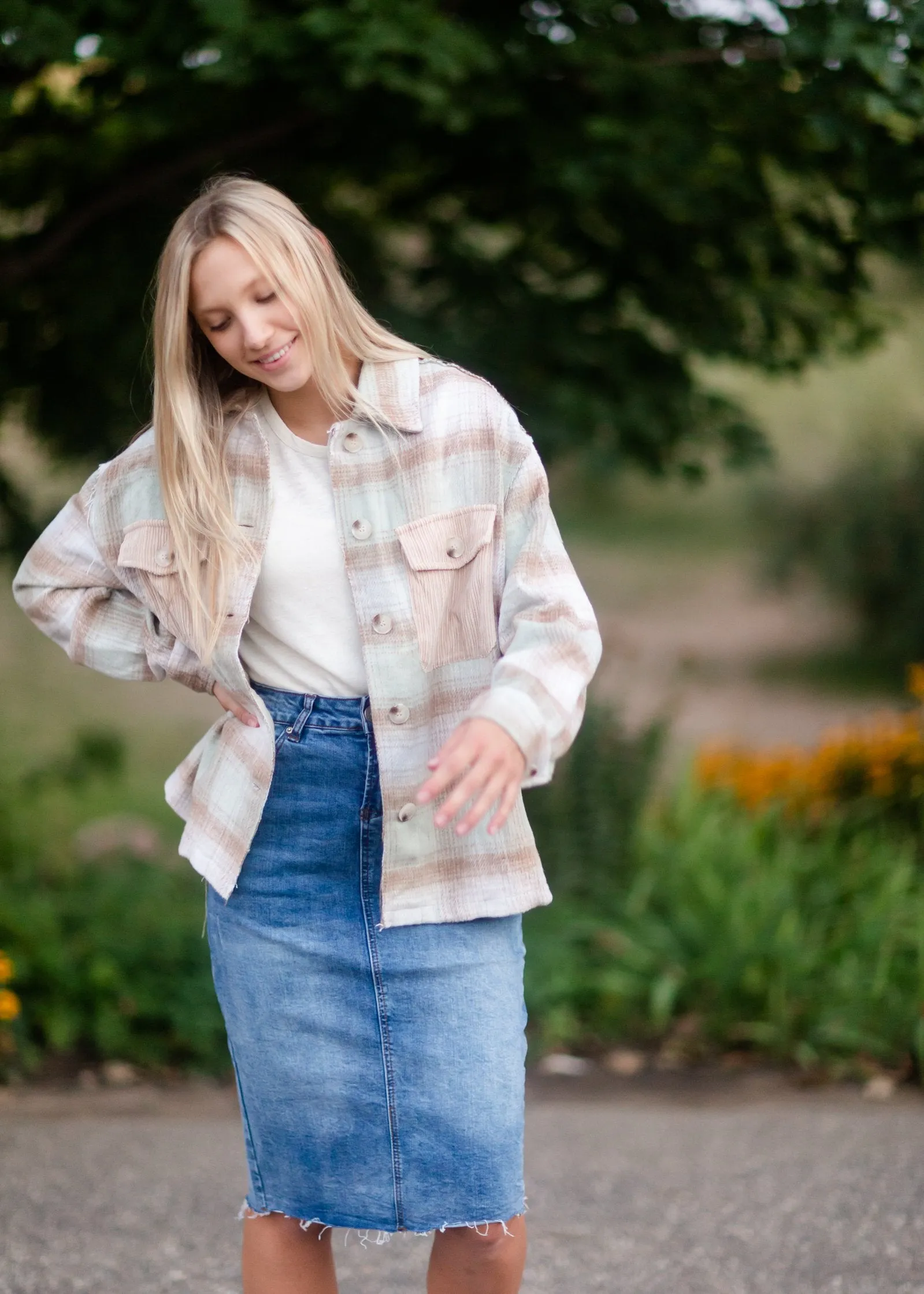 Plaid Shacket With Patch Pocket Detail - FINAL SALE