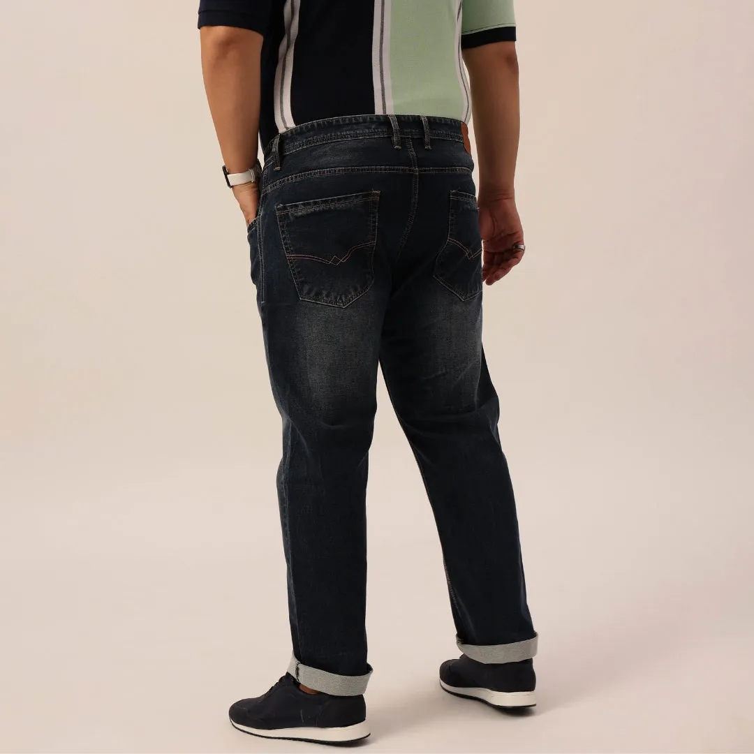 Plus Size Men Ink Blue Comfort Fit Jeans