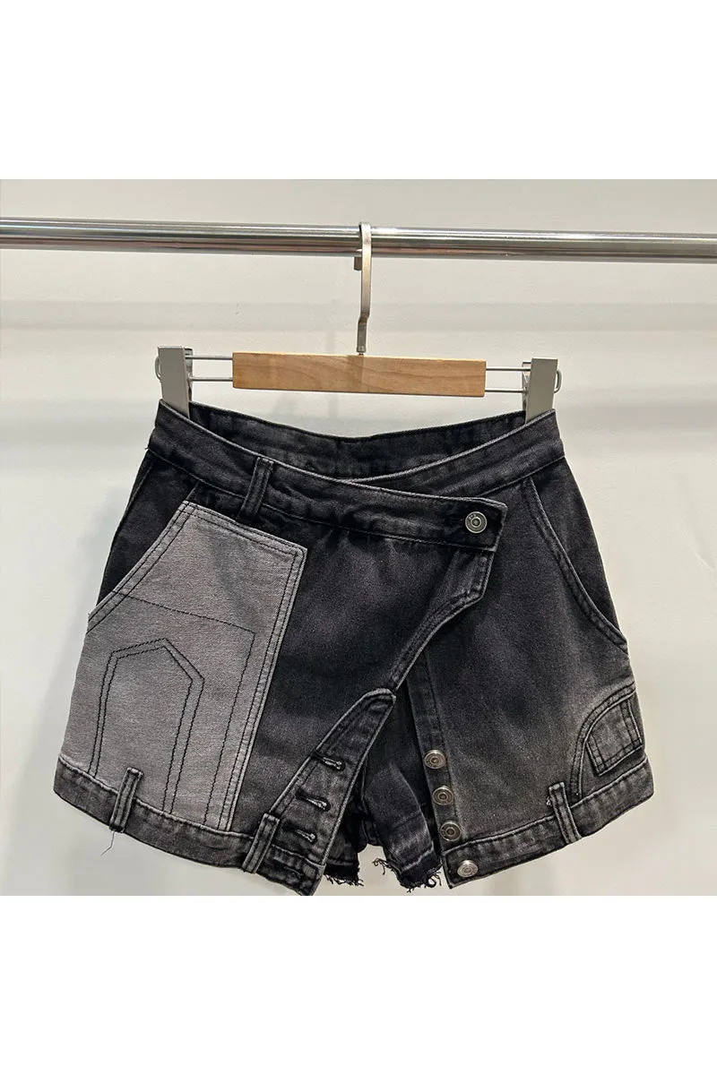 PN0173 Retro Denim Skorts