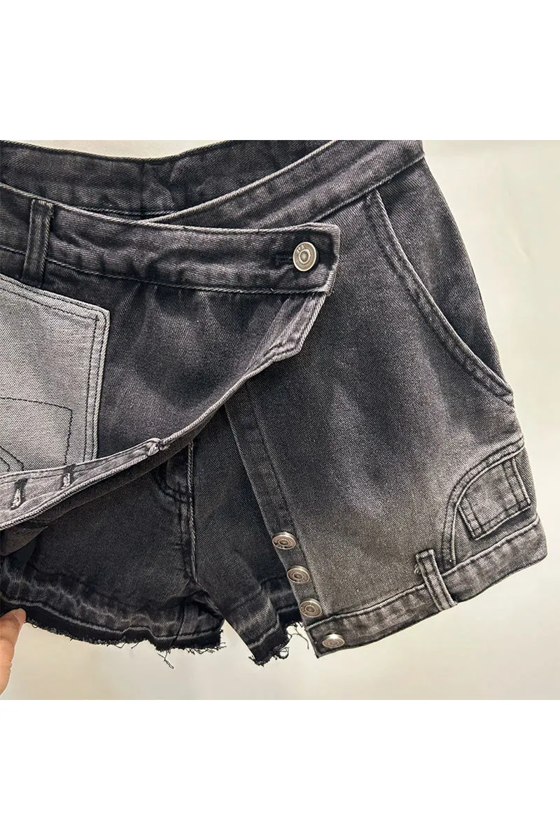 PN0173 Retro Denim Skorts