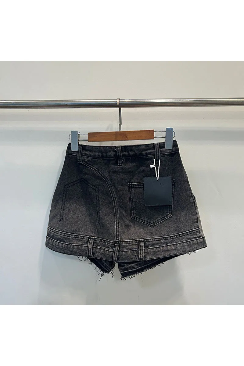 PN0173 Retro Denim Skorts