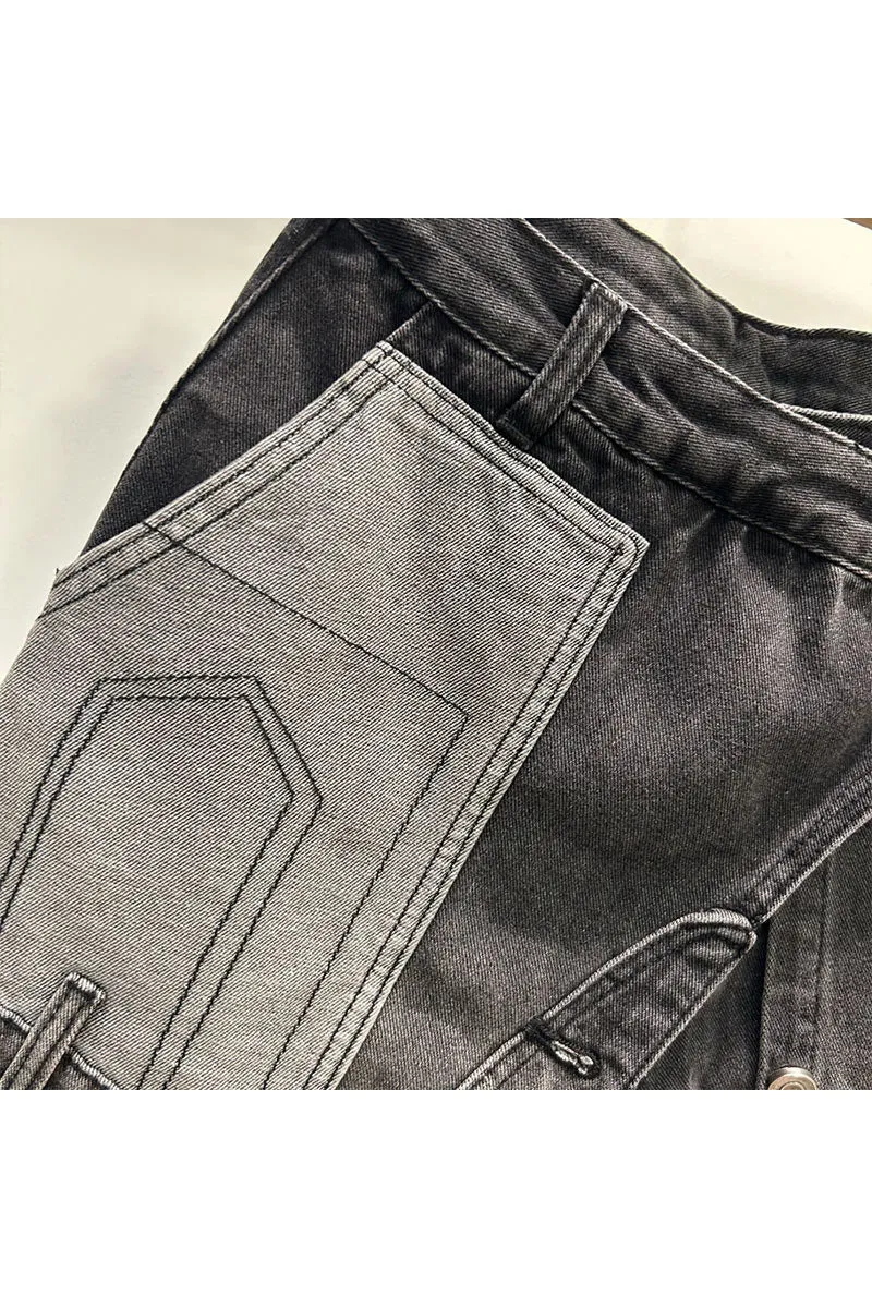 PN0173 Retro Denim Skorts