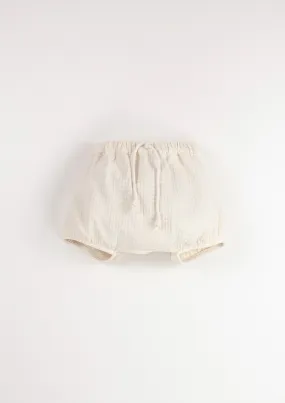 Popelin Off White Textured Culotte