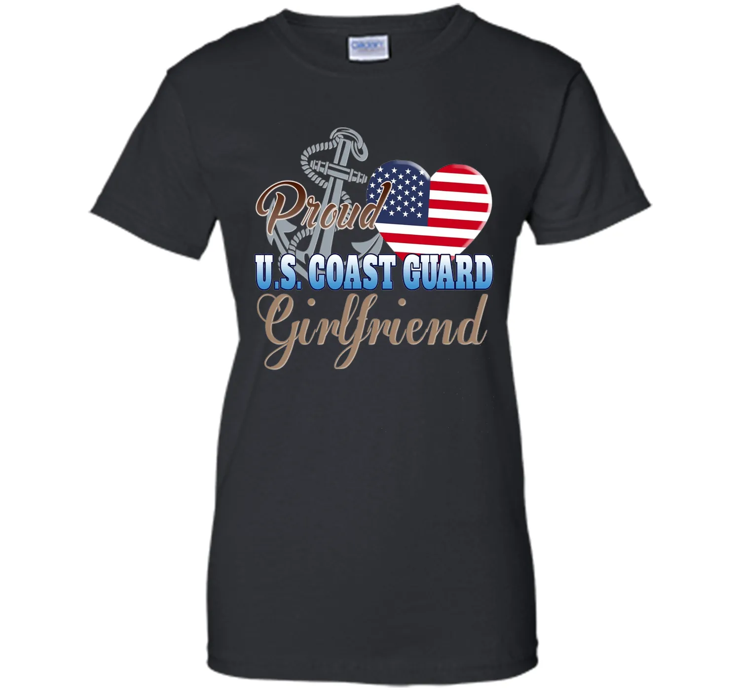 Proud U.S. Coast Guard Girlfriend Patriotic Heart T Shirt t-shirt