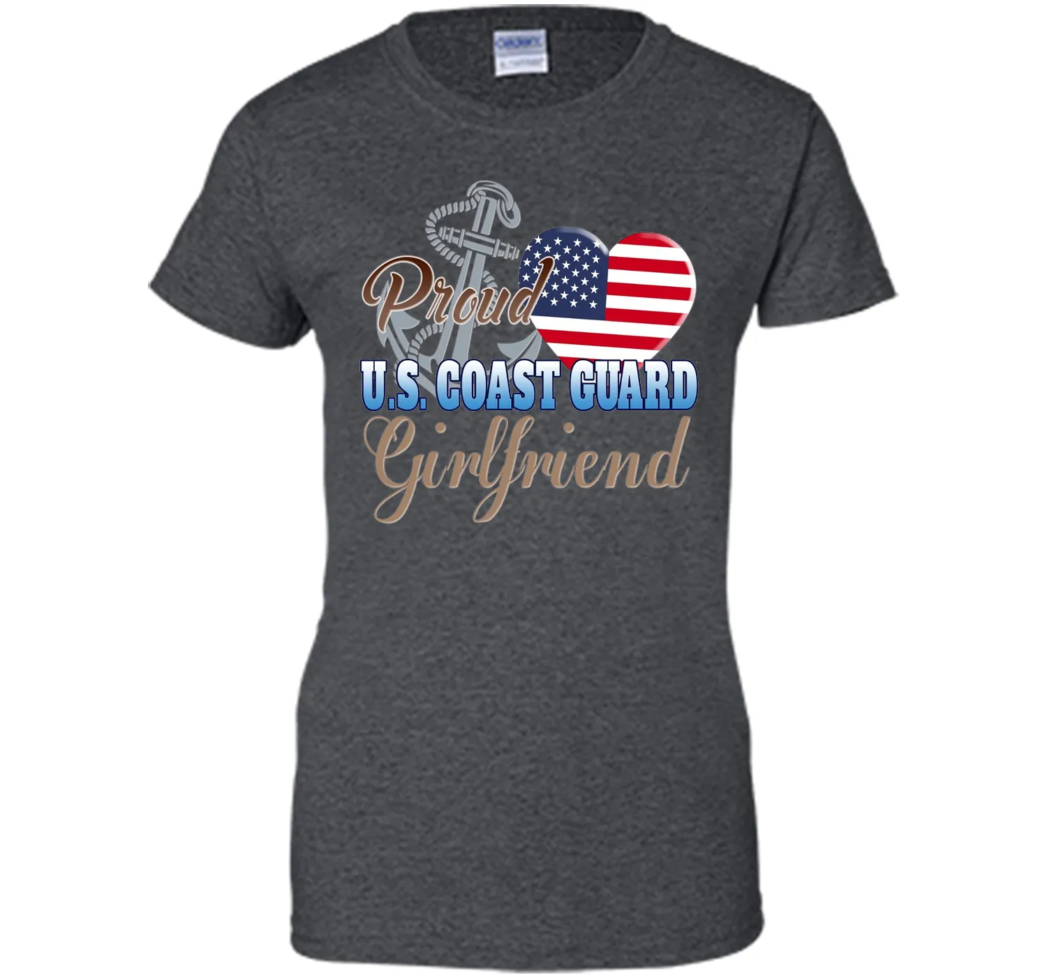 Proud U.S. Coast Guard Girlfriend Patriotic Heart T Shirt t-shirt