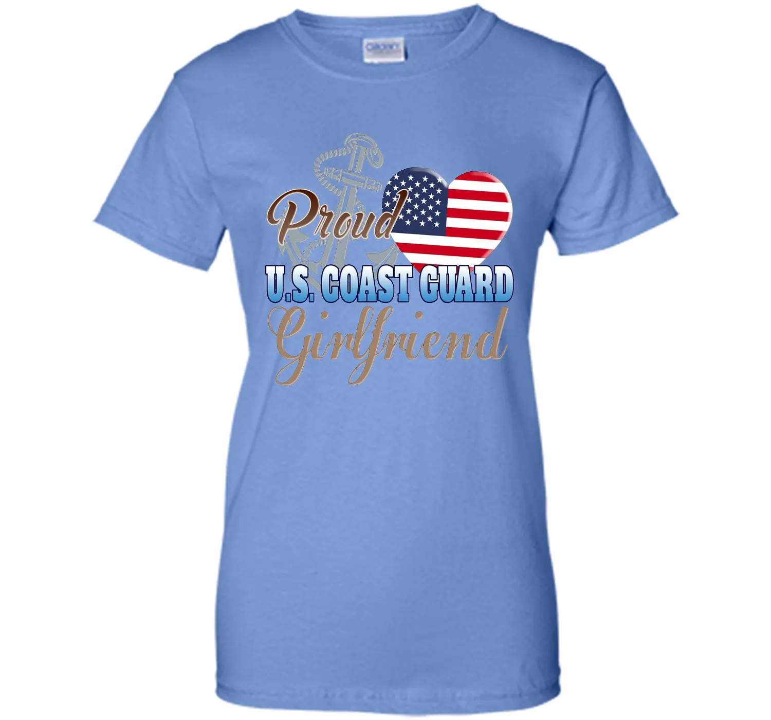Proud U.S. Coast Guard Girlfriend Patriotic Heart T Shirt t-shirt