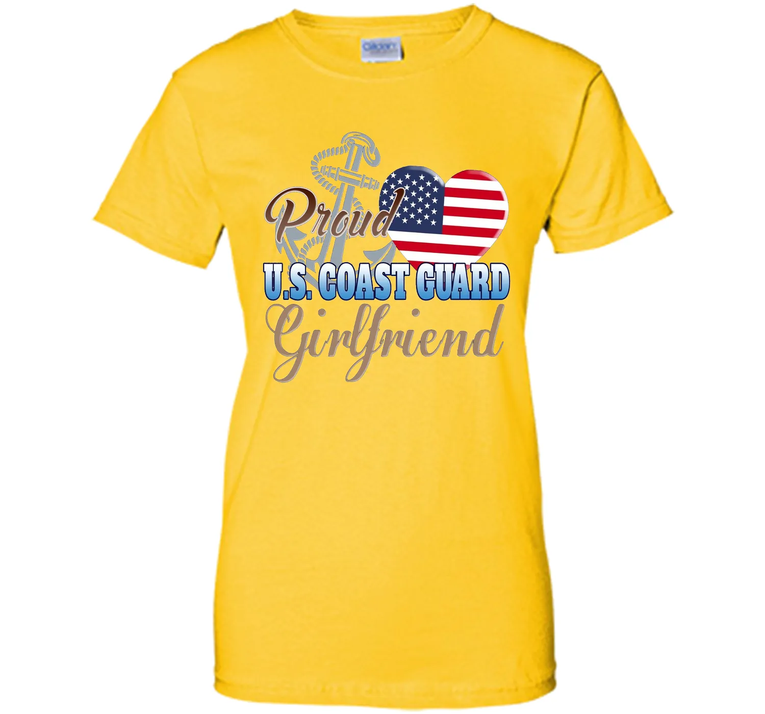 Proud U.S. Coast Guard Girlfriend Patriotic Heart T Shirt t-shirt