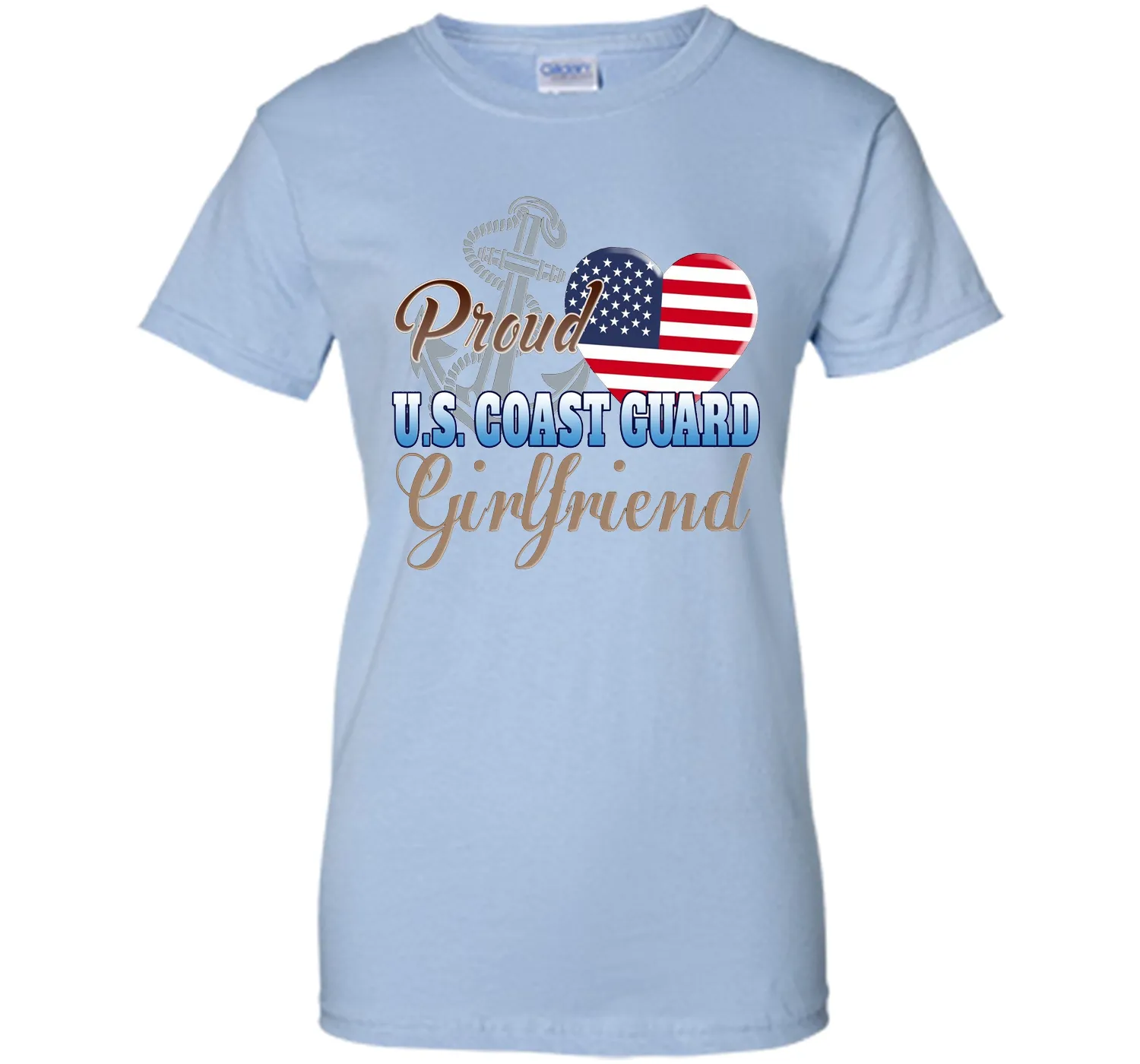 Proud U.S. Coast Guard Girlfriend Patriotic Heart T Shirt t-shirt