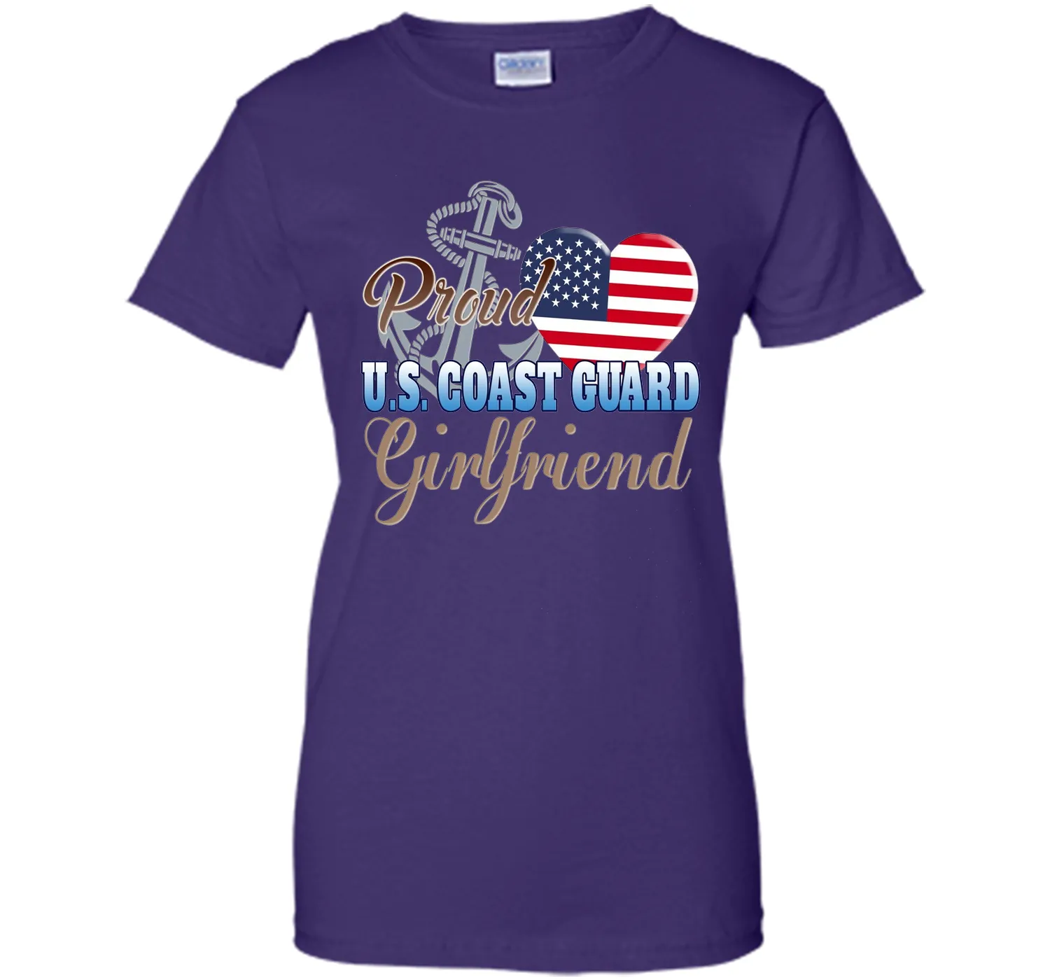 Proud U.S. Coast Guard Girlfriend Patriotic Heart T Shirt t-shirt