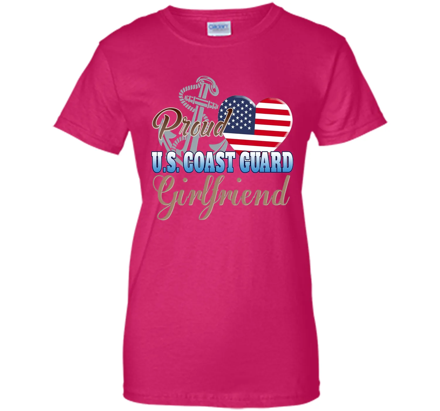 Proud U.S. Coast Guard Girlfriend Patriotic Heart T Shirt t-shirt