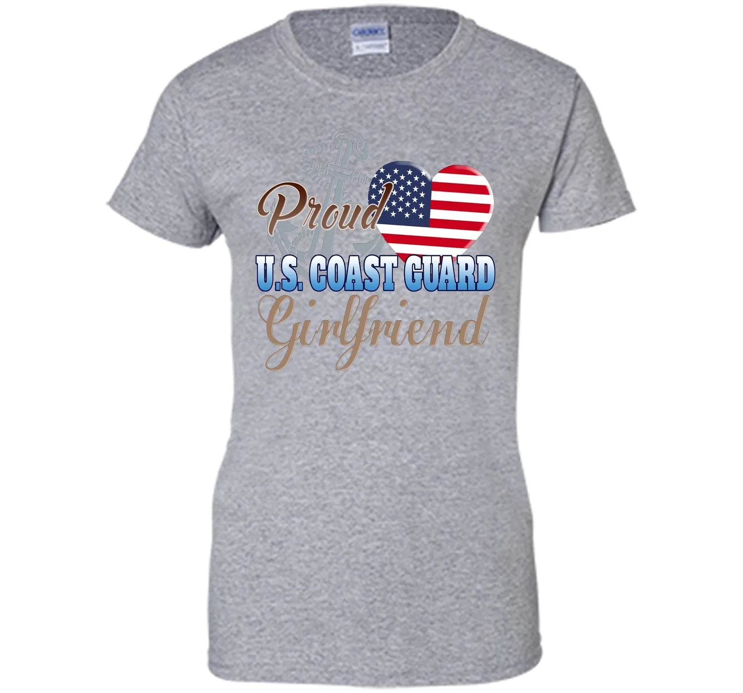 Proud U.S. Coast Guard Girlfriend Patriotic Heart T Shirt t-shirt